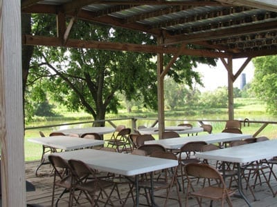 We offer modern bathrooms and shower facilities at our open-air pavilion.